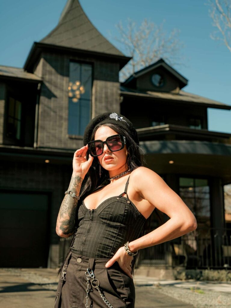 Woman in Black Dress